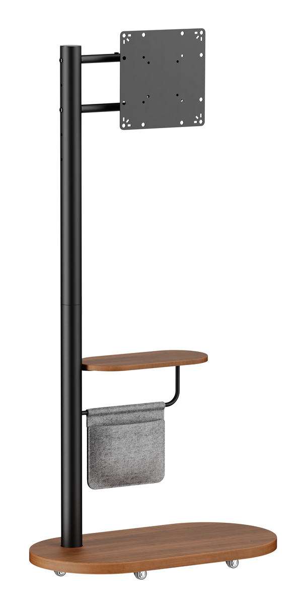 BRATECK βάση τηλεόρασης δαπέδου FS54-22T-02W, 17-43", έως 15kg, με ράφι & ροδάκια, μαύρη 1 BRATECK βάση τηλεόρασης δαπέδου FS54-22T-02W