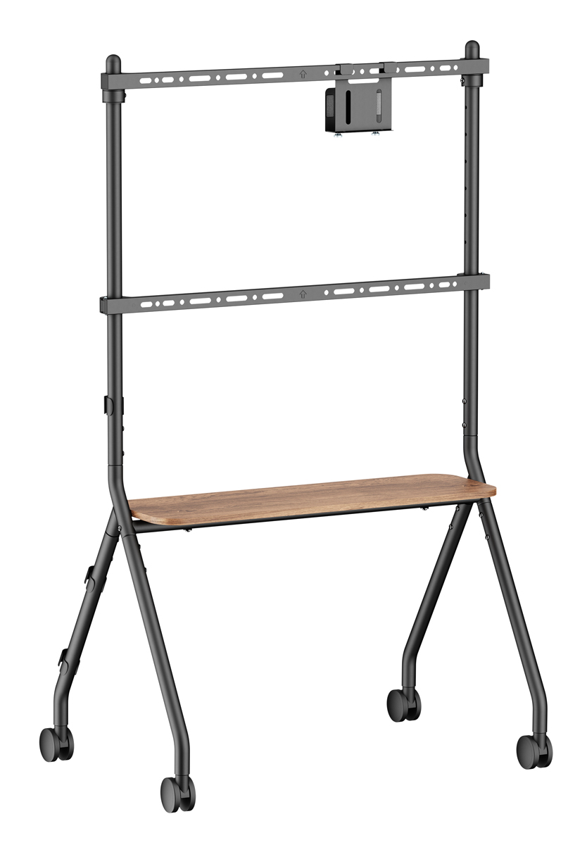 BRATECK βάση τηλεόρασης δαπέδου FS66-46F-01, 37-86", έως 80kg, με ράφι & ροδάκια 1 BRATECK βάση τηλεόρασης δαπέδου FS66-46F-01