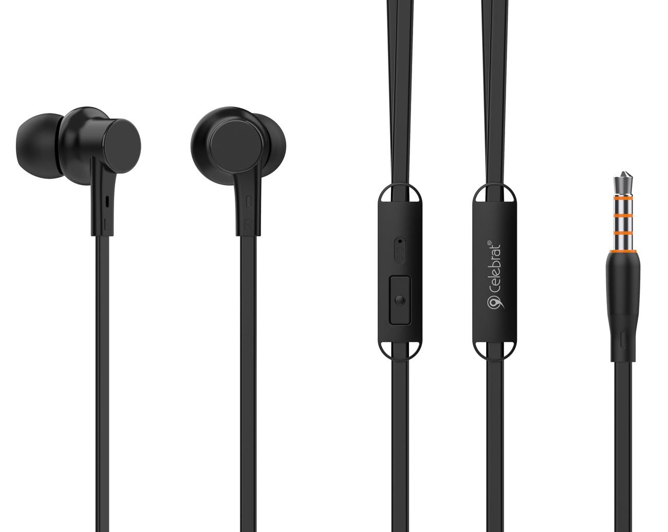CELEBRAT earphones με μικρόφωνο G19, 3.5mm σύνδεση, Φ10mm, 1.2m, μαύρα 1 CELEBRAT earphones με μικρόφωνο G19