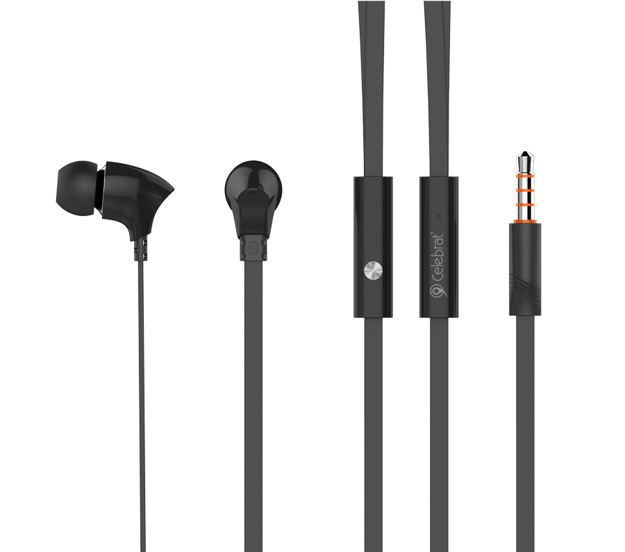 CELEBRAT earphones με μικρόφωνο G3, 3.5mm σύνδεση, Φ10mm, 1.2m, μαύρα 1 CELEBRAT earphones με μικρόφωνο G3
