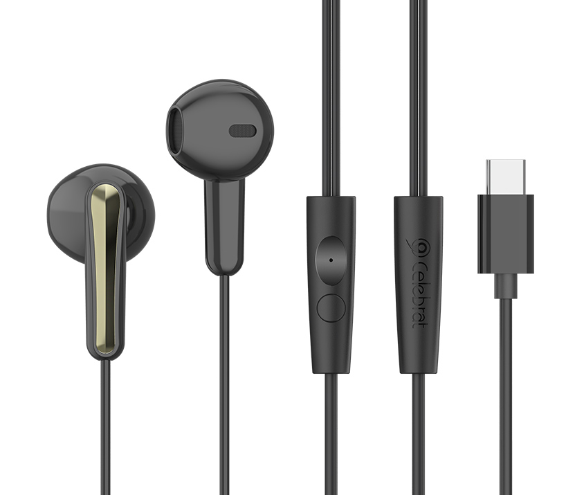 CELEBRAT earphones με μικρόφωνο G37, USB-C σύνδεση, 14.2mm, 1.2m, μαύρα 1 CELEBRAT earphones με μικρόφωνο G37
