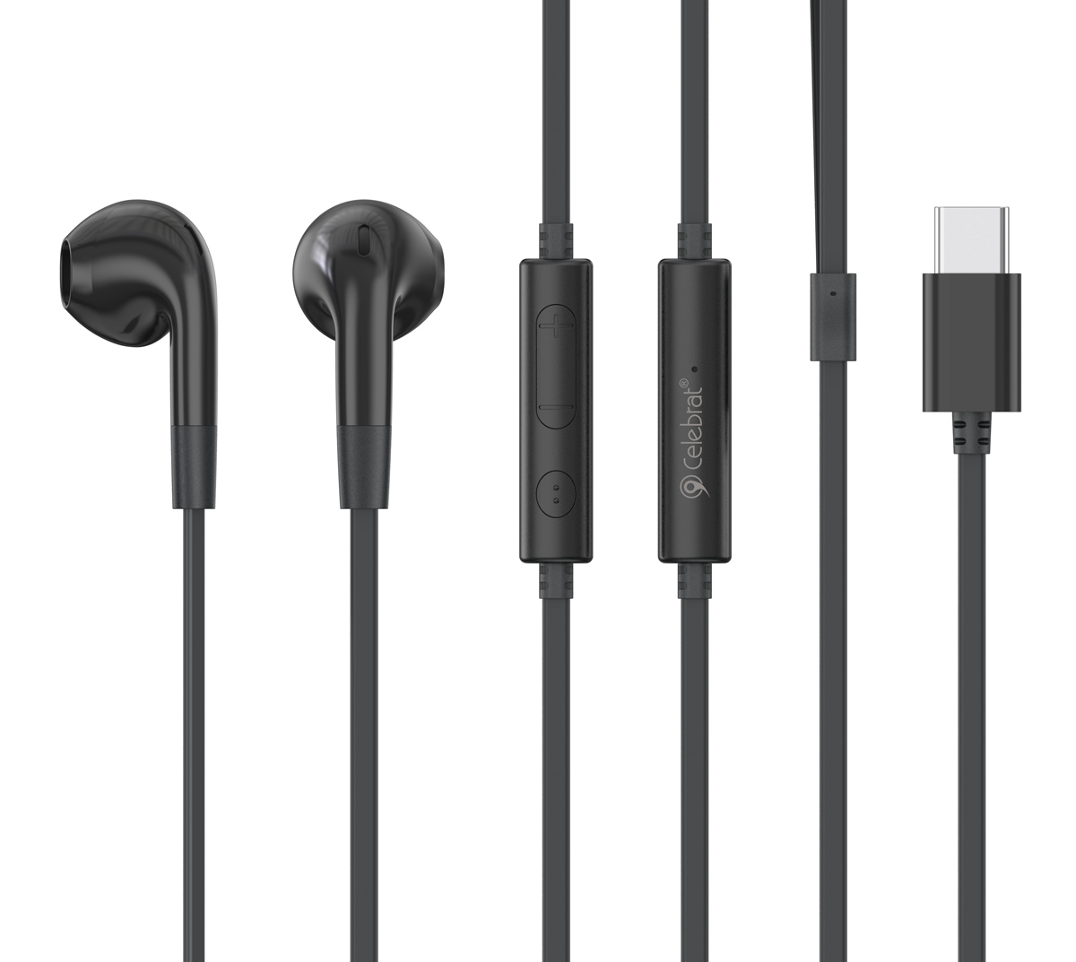 CELEBRAT earphones με μικρόφωνο G39, USB-C σύνδεση, 14mm, 1.2m, μαύρα 1 CELEBRAT earphones με μικρόφωνο G39