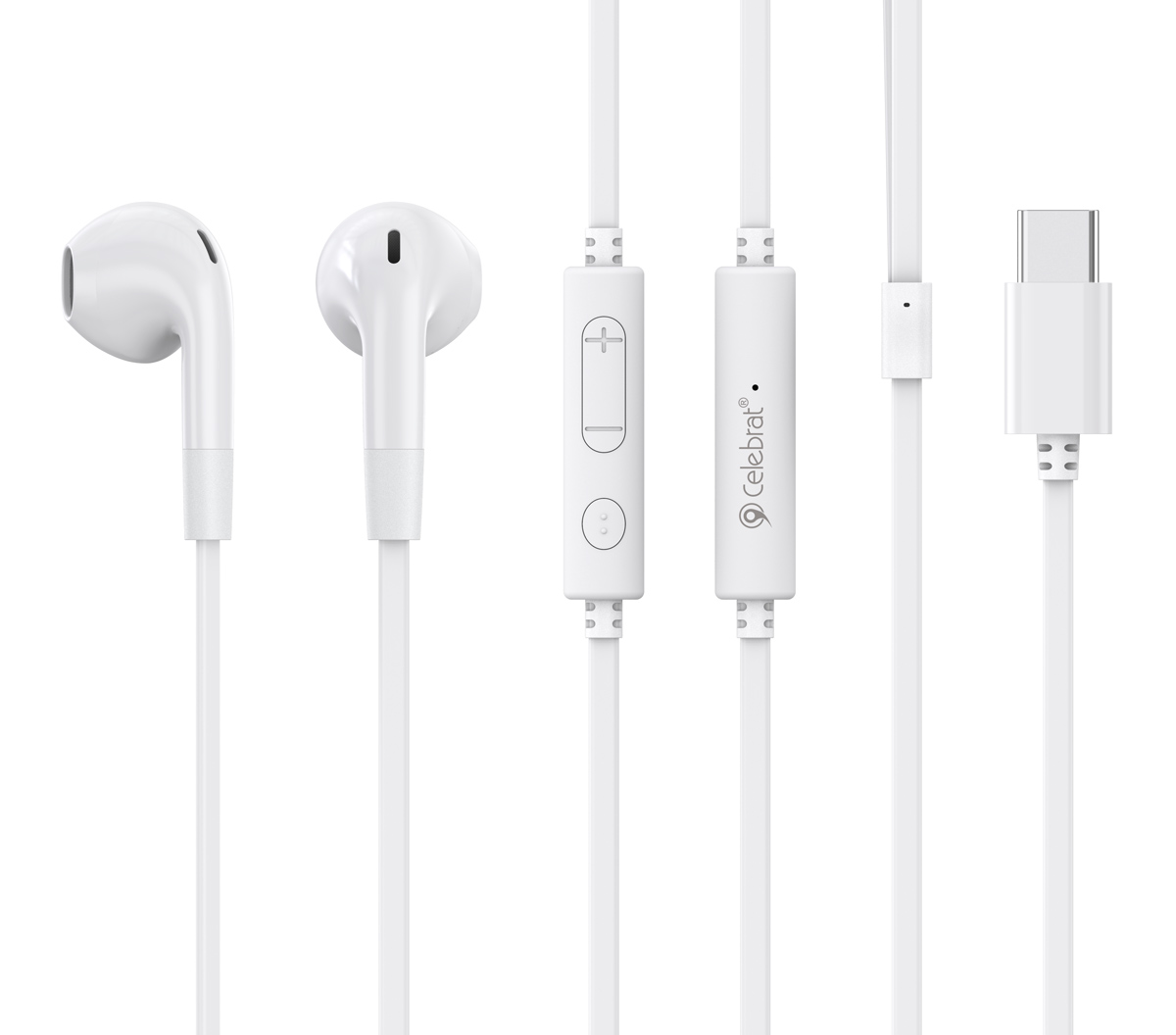 CELEBRAT earphones με μικρόφωνο G39, USB-C σύνδεση, 14mm, 1.2m, λευκά 1 CELEBRAT earphones με μικρόφωνο G39