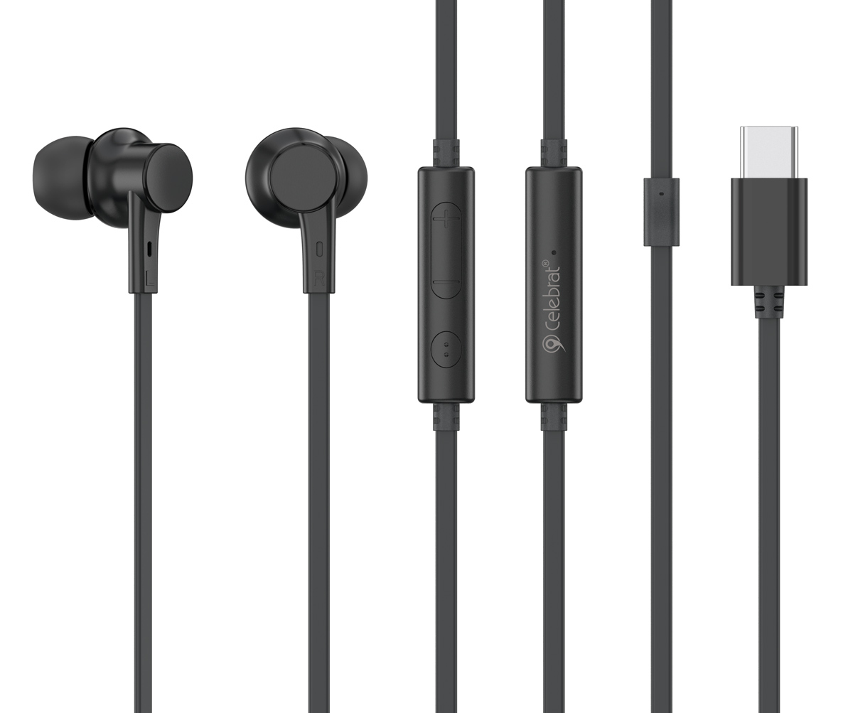 CELEBRAT earphones με μικρόφωνο G40, USB-C σύνδεση, 10mm, 1.2m, μαύρα 1 CELEBRAT earphones με μικρόφωνο G40