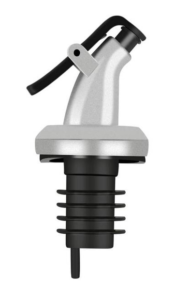 Πώμα ροής για μπουκάλι HUH-0108 με κλείστρο, Φ18mm, ασημί 1 Πώμα ροής για μπουκάλι HUH-0108 με κλείστρο