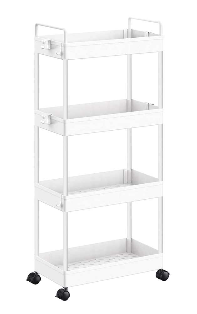 HOME USE τρόλει κουζίνας HUH-0163, 4 θέσεων, 40x21.5x91.5cm, λευκό 1 HOME USE τρόλει κουζίνας HUH-0163