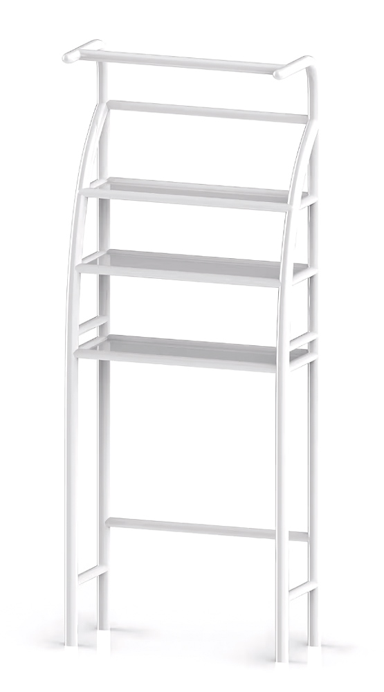 HOME USE ραφιέρα μπάνιου HUH-0222 με 3 ράφια, μεταλλική, 65x25x175cm, λευκή 1 HOME USE ραφιέρα μπάνιου HUH-0222 με 3 ράφια