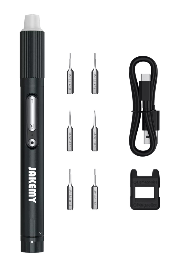 JAKEMY ηλεκτρικό κατσαβίδι JM-Y05 με LED φακό, 3 λειτουργίες, 6 μύτες 1 JAKEMY ηλεκτρικό κατσαβίδι JM-Y05 με LED φακό