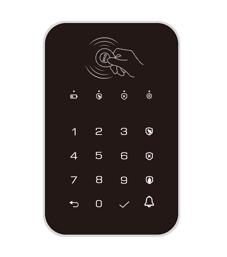 Ασύρματο πληκτρολόγιο συναγερμού K010, αφής, RFID 1 Ασύρματο πληκτρολόγιο συναγερμού K010