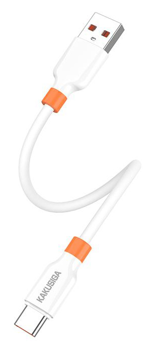 KAKUSIGA καλώδιο USB-C σε USB KSC-1024, σιλικόνης, 5A, 480Mbps, 0.25m, λευκό 1 KAKUSIGA καλώδιο USB-C σε USB KSC-1024