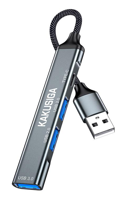KAKUSIGA USB hub KSC-1416, 4x θυρών, USB 3.0, 5Gbps, USB σύνδεση, γκρι 1 KAKUSIGA USB hub KSC-1416