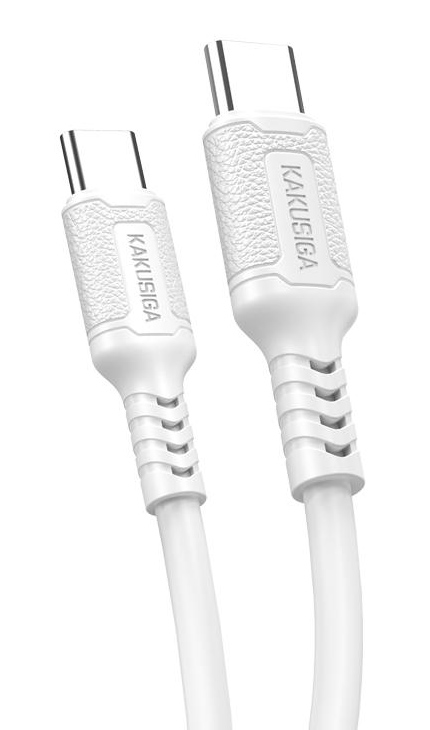 KAKUSIGA καλώδιο USB-C σε USB-C KSC-984, σιλικόνης, 60W, 480Mbps, 1m, λευκό 1 KAKUSIGA καλώδιο USB-C σε USB-C KSC-984