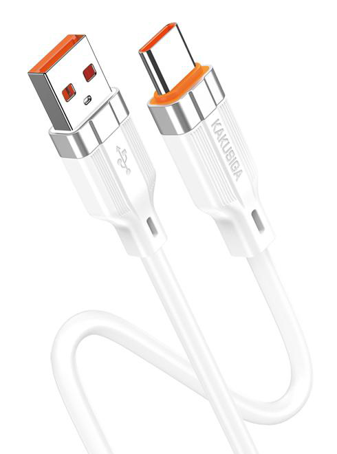 KAKUSIGA καλώδιο USB-C σε USB KSC-995, σιλικόνης, 5A, 480Mbps, 1m, λευκό 1 KAKUSIGA καλώδιο USB-C σε USB KSC-995