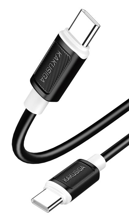 KAKUSIGA καλώδιο USB-C σε USB-C KSC-998, σιλικόνης, 100W, 480Mbps, 1m, μαύρο 1 KAKUSIGA καλώδιο USB-C σε USB-C KSC-998