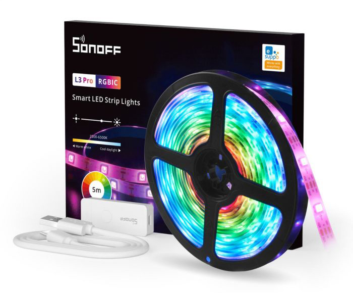 SONOFF smart LED καλωδιοταινία L3 Pro, RGBIC, αδιάβροχη, Wi-Fi & BT, 5m 1 SONOFF smart LED καλωδιοταινία L3 Pro