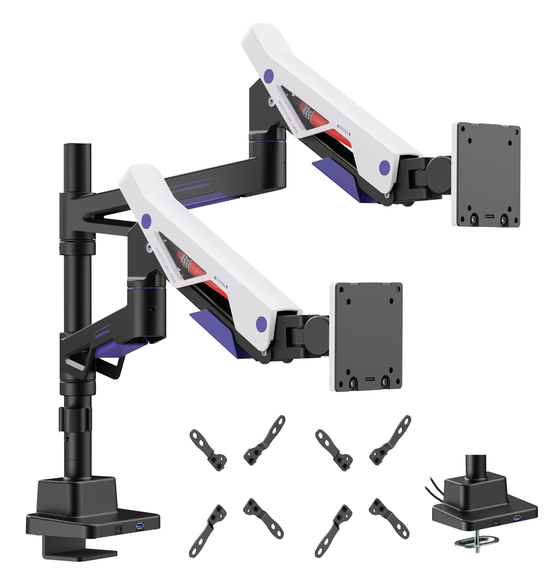 BRATECK gaming βάση γραφείου για 2x οθόνες LDT95-C024UCP, 24-57", έως 27kg, heavy duty 1 BRATECK gaming βάση γραφείου για 2x οθόνες LDT95-C024UCP