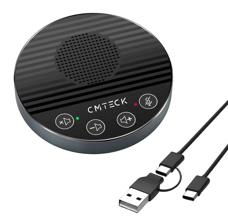 CMTECK επιτραπέζιο μικρόφωνο LE2102 με ηχείο, omnidirectional, USB/USB-C, μαύρο 1 CMTECK επιτραπέζιο μικρόφωνο LE2102 με ηχείο