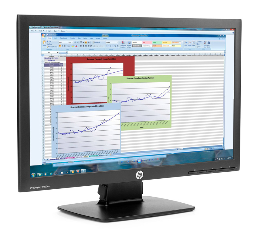 HP used οθόνη P222VA LED, 21.5" Full HD, VGA/DisplayPort, Grade B 1 HP used οθόνη P222VA LED