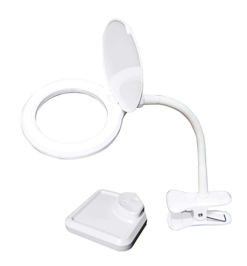 PROSKIT μεγεθυντικός φακός MA-1010U, κλιπ & βάση, LED, 3D 1.75x, λευκός 1 PROSKIT μεγεθυντικός φακός MA-1010U