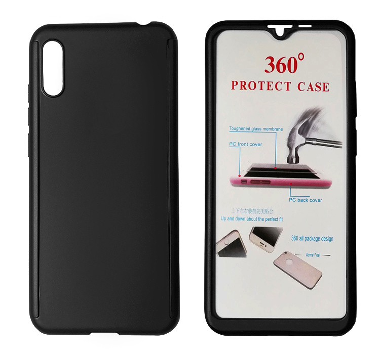 POWERTECH Θήκη Body 360° Tempered Glass, Huawei Y5 2019/Honor 8S, μαύρη 1 POWERTECH Θήκη Body 360° Tempered Glass