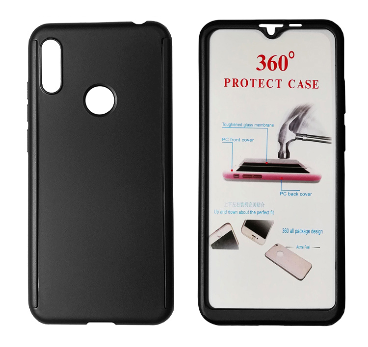 POWERTECH Θήκη Body 360° με Tempered Glass για Huawei Y6/Pro 2019, μαύρη 1 POWERTECH Θήκη Body 360° με Tempered Glass για Huawei Y6/Pro 2019