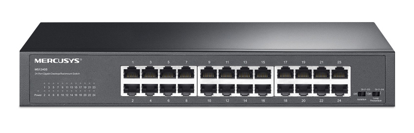 MERCUSYS desktop/rackmount switch MS124GS, 24x Gigabit θύρες, V1.0 1 MERCUSYS desktop/rackmount switch MS124GS