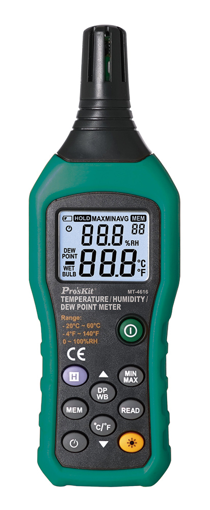PROSKIT ψηφιακό θερμόμετρο & υγρασιόμετρο MT-4616, -20~60 °C, 0~100% RH 1 PROSKIT ψηφιακό θερμόμετρο & υγρασιόμετρο MT-4616