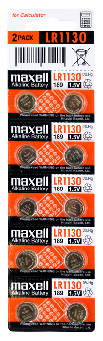 MAXELL αλκαλικές μπαταρίες LR1130, 1.5V, 10τμχ 1 MAXELL αλκαλικές μπαταρίες LR1130