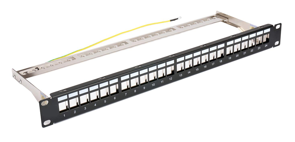 POWERTECH keystone patch panel NETW-0013, FTP 19"/1U, 24-port, 1U 1 POWERTECH keystone patch panel NETW-0013