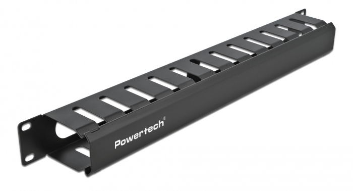 POWERTECH cable management NETW-0047 για rack 19"/1U, μεταλλικό, μαύρο 1 POWERTECH cable management NETW-0047 για rack 19"/1U