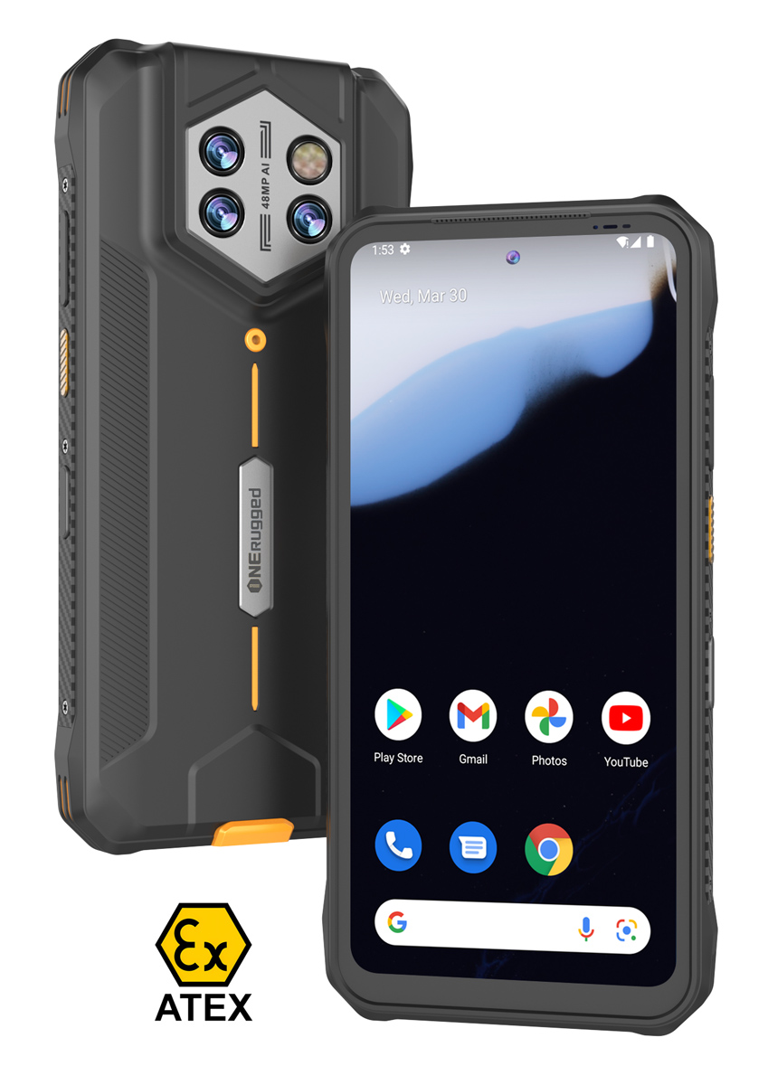 ONERUGGED smartphone P1, 6.56", 8/128GB, 5800mAh, IP68/MIL-STD 810H/Atex Zone 2, μαύρο 1 ONERUGGED smartphone P1
