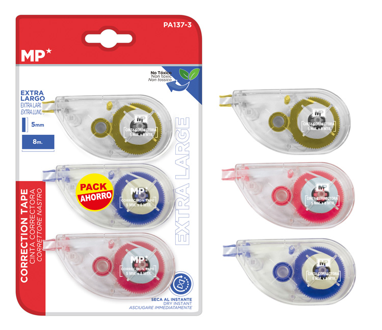 MP διορθωτική ταινία PA137-3, 5mm x 8m, σετ 3τμχ 1 MP διορθωτική ταινία PA137-3