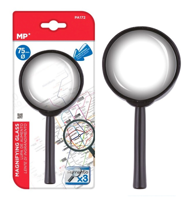 MP μεγεθυντικός φακός PA172, x3, 75mm, μαύρος 1 MP μεγεθυντικός φακός PA172