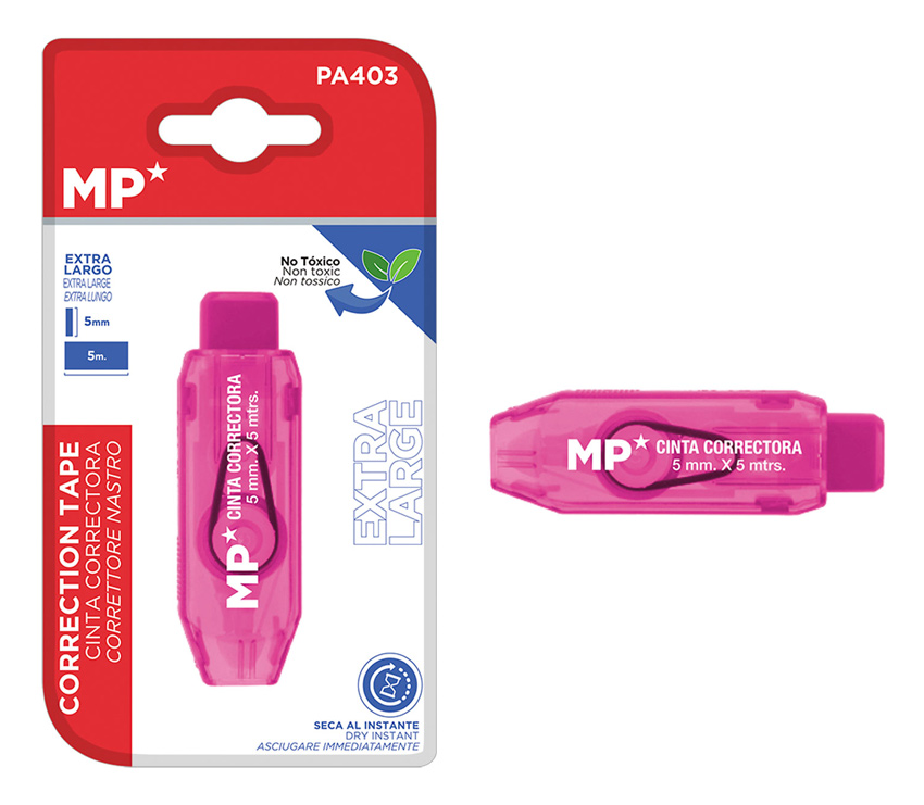 MP διορθωτική ταινία PA403, 5mm x 5m, ροζ 1 MP διορθωτική ταινία PA403