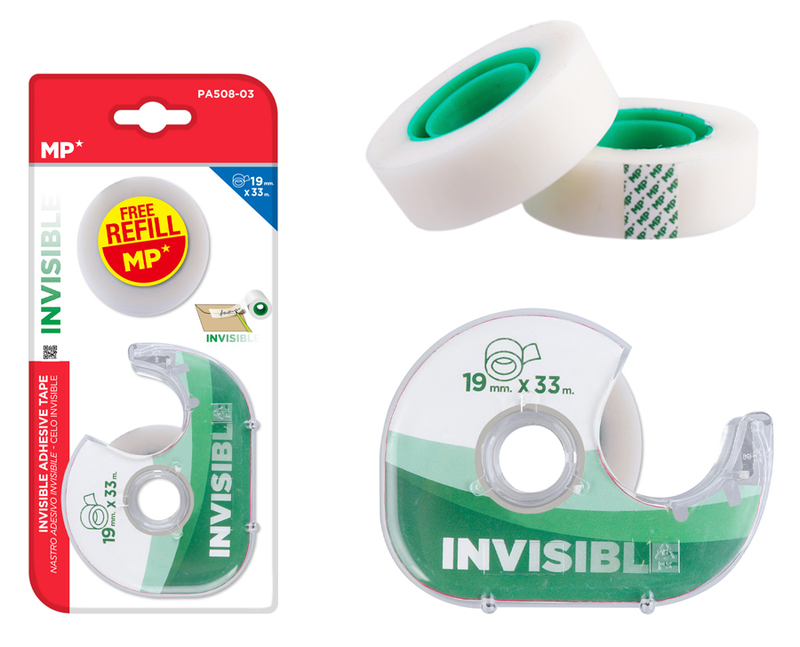 MP βάση και κολλητική ταινία Invisible PA508-03, 19mm, 33m, διάφανη 1 MP βάση και κολλητική ταινία Invisible PA508-03