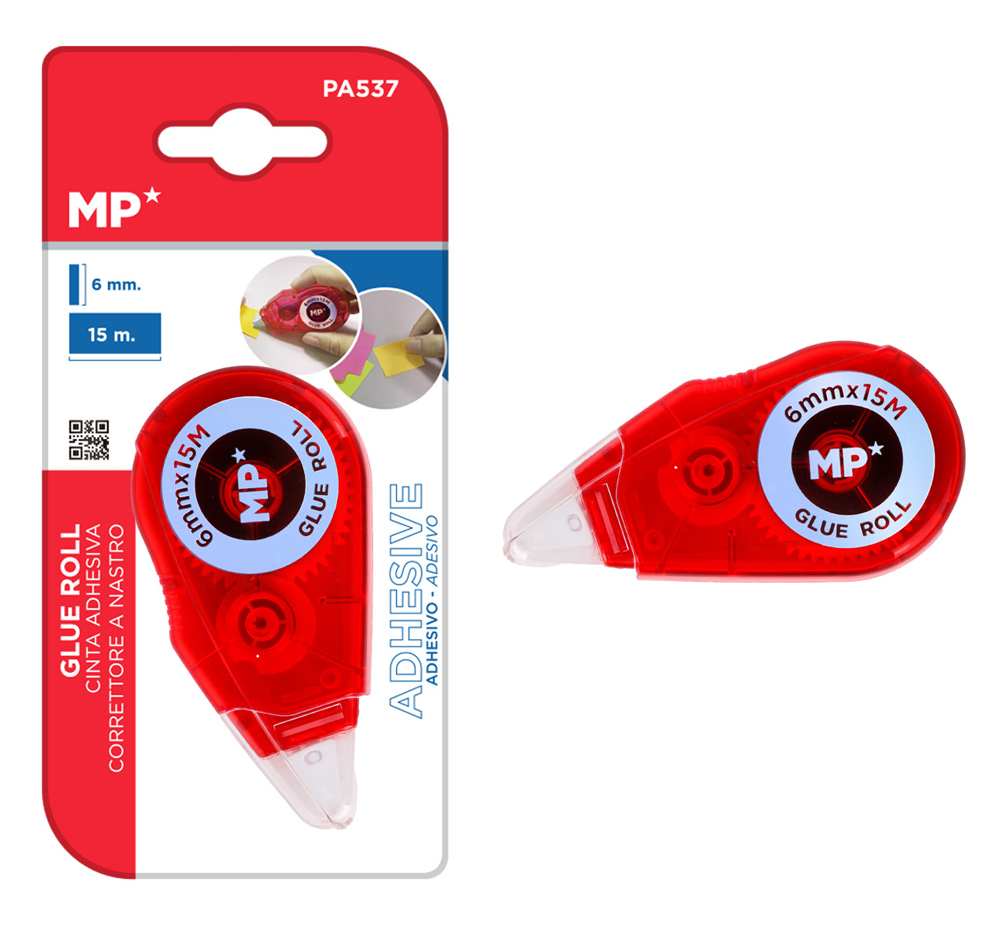 MP κολλητική ταινία διπλής όψεως PA537, 6mm x 15m, κόκκινη 1 MP κολλητική ταινία διπλής όψεως PA537