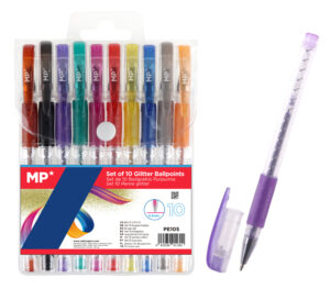MP σετ στυλό διαρκείας ballpoint PE105 με glitter