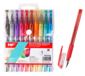 MP σετ στυλό διαρκείας ballpoint PE105O με glitter