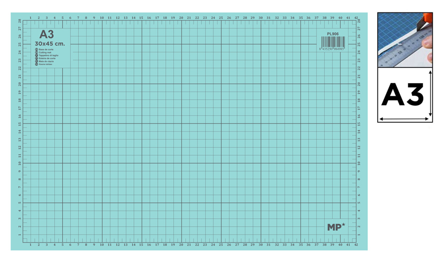 MP επιφάνεια κοπής A3 PL906 με κλίμακα, 30x45cm, πράσινη 1 MP επιφάνεια κοπής A3 PL906 με κλίμακα