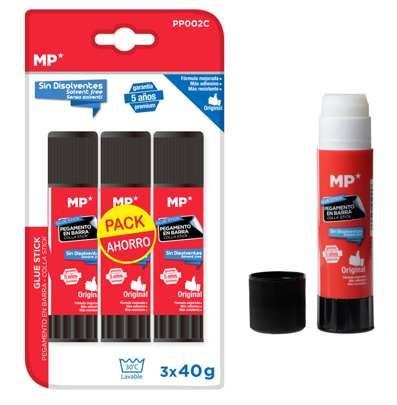 MP κόλλα στικ PP002C, διάφανη, 40g, 3τμχ 1 MP κόλλα στικ PP002C