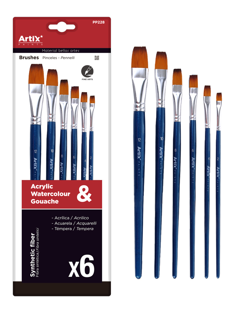 ARTIX PAINTS σετ πινέλων ζωγραφικής PP228, μπλε, 6τμχ 1 ARTIX PAINTS σετ πινέλων ζωγραφικής PP228