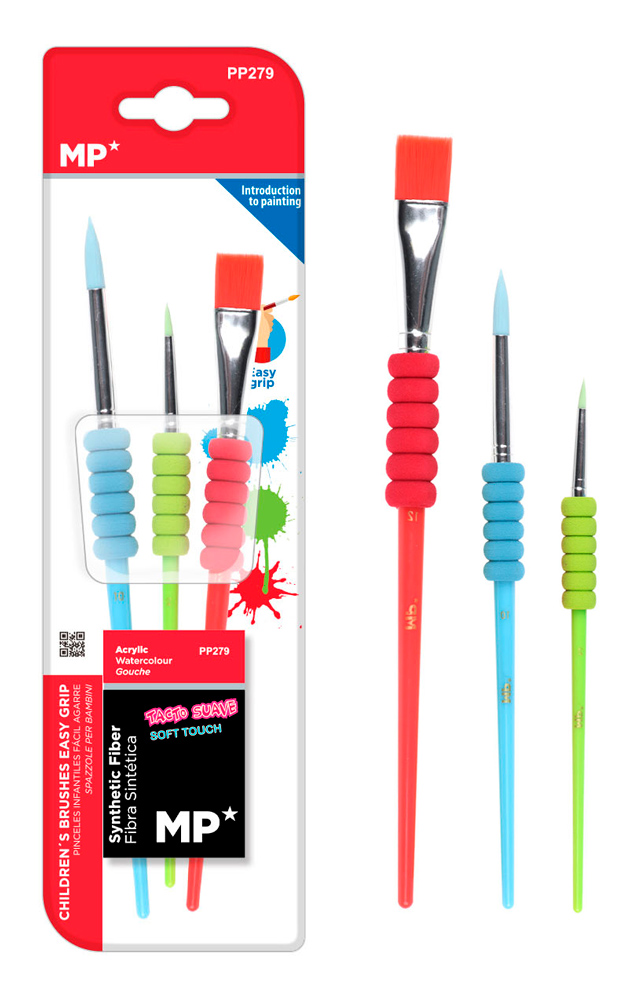 ARTIX PAINTS σετ παιδικών πινέλων ζωγραφικής PP279, διάφορα χρώματα, 3τμχ 1 ARTIX PAINTS σετ παιδικών πινέλων ζωγραφικής PP279