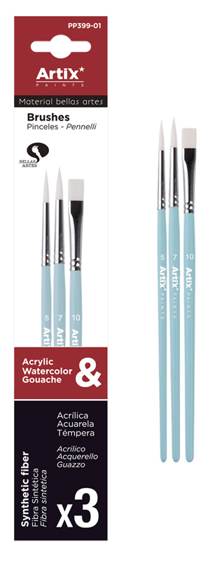 ARTIX PAINTS σετ πινέλων ζωγραφικής PP399-01, μπλε, 3τμχ 1 ARTIX PAINTS σετ πινέλων ζωγραφικής PP399-01