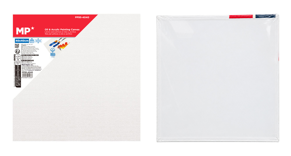 MP καμβάς καρτολίνο ζωγραφικής PP95-4040, 40x40cm, 280gr/m², λευκός 1 MP καμβάς καρτολίνο ζωγραφικής PP95-4040