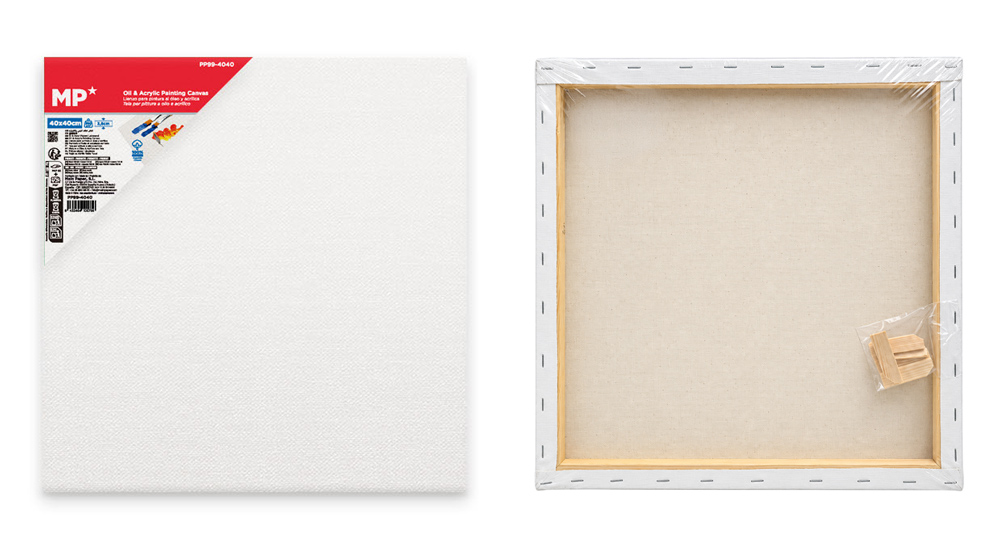 MP καμβάς τελάρο ζωγραφικής PP99-4040, 40x40cm, 380gr/m², λευκός 1 MP καμβάς τελάρο ζωγραφικής PP99-4040