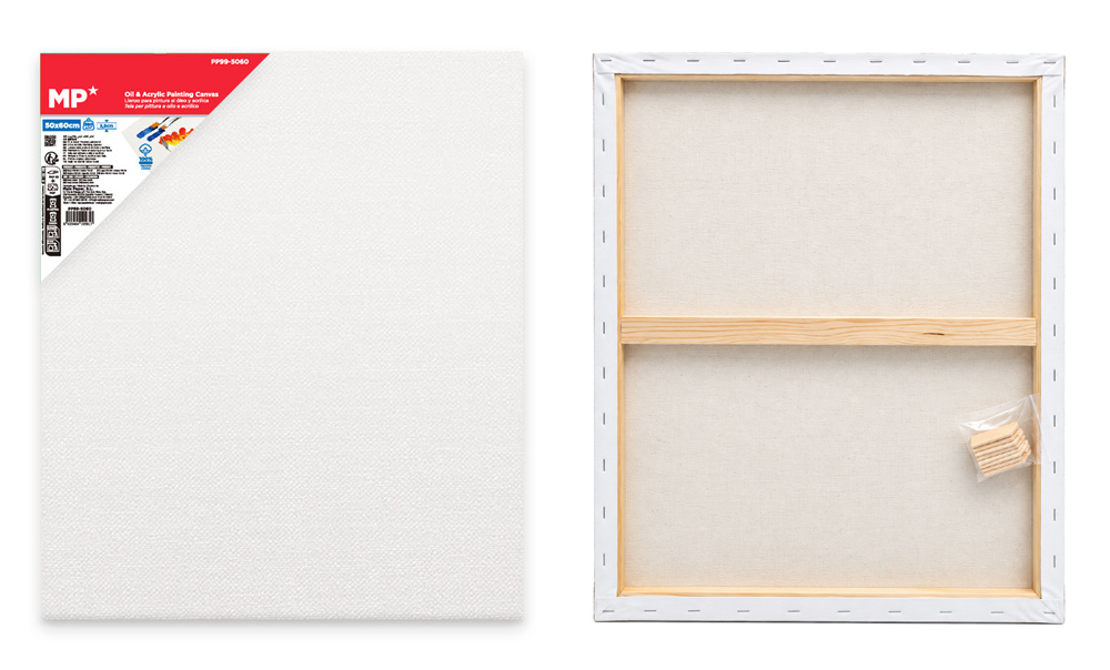 MP καμβάς τελάρο ζωγραφικής PP99-5060, 50x60cm, 380gr/m², λευκός 1 MP καμβάς τελάρο ζωγραφικής PP99-5060