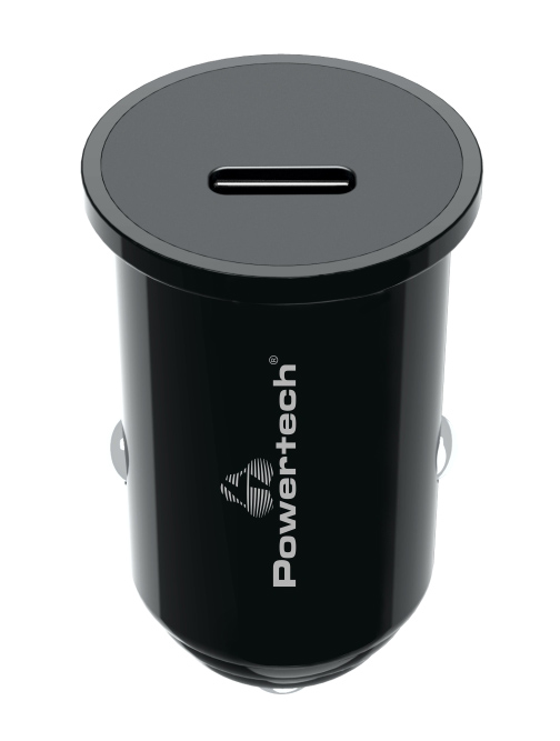 POWERTECH φορτιστής αυτοκινήτου PT-1146, USB-C, 20W PD, μαύρος 1 POWERTECH φορτιστής αυτοκινήτου PT-1146