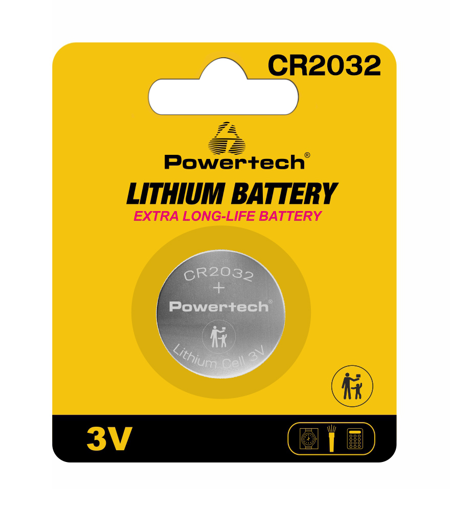 POWERTECH μπαταρία λιθίου PT-1208, CR2032, 3V, 1τμχ 1 POWERTECH μπαταρία λιθίου PT-1208