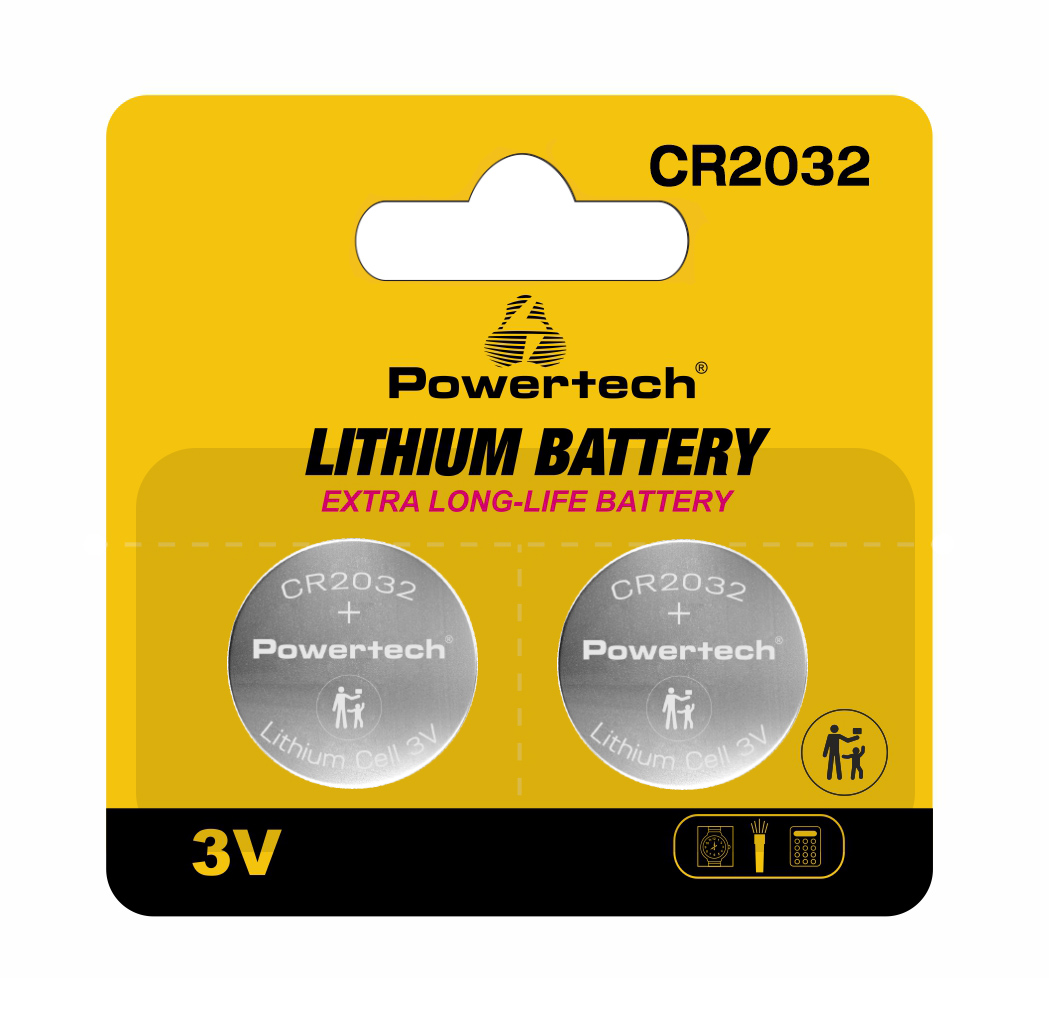 POWERTECH μπαταρίες λιθίου PT-1209, CR2032, 3V, 2τμχ 1 POWERTECH μπαταρίες λιθίου PT-1209