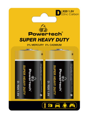 POWERTECH μπαταρίες Zinc Carbon Super Heavy Duty PT-1222